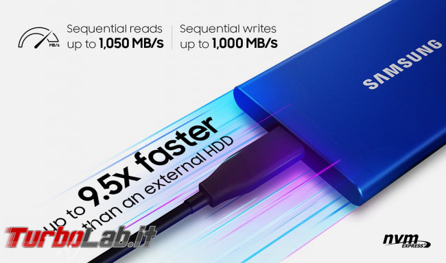 Commenti a Memoria esterna Samsung SSD T7: Recensione, prova pratica, test  di velocità (disco SSD esterno USB per PC e 