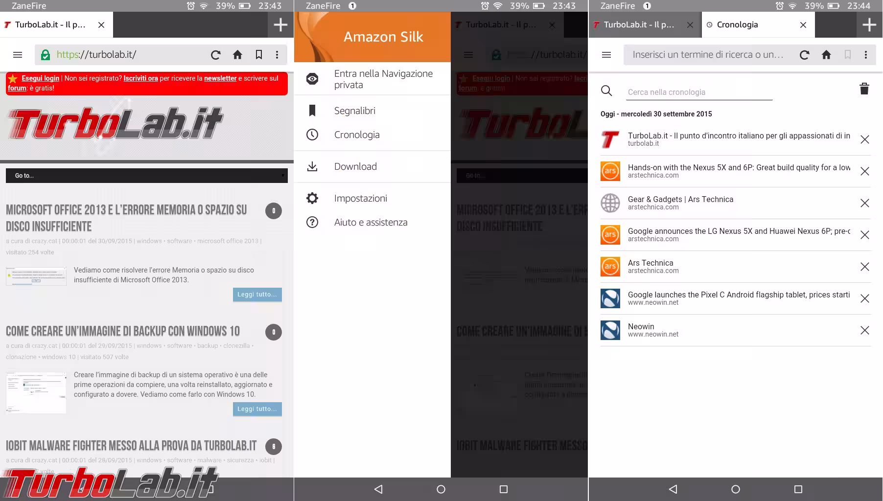 Fire OS 5 browser silk