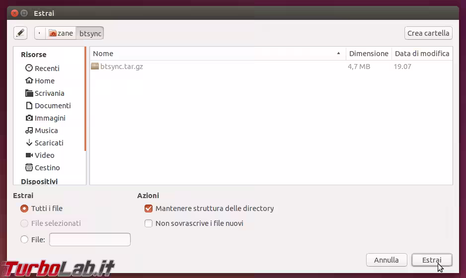 ubuntu tar.gz estrai