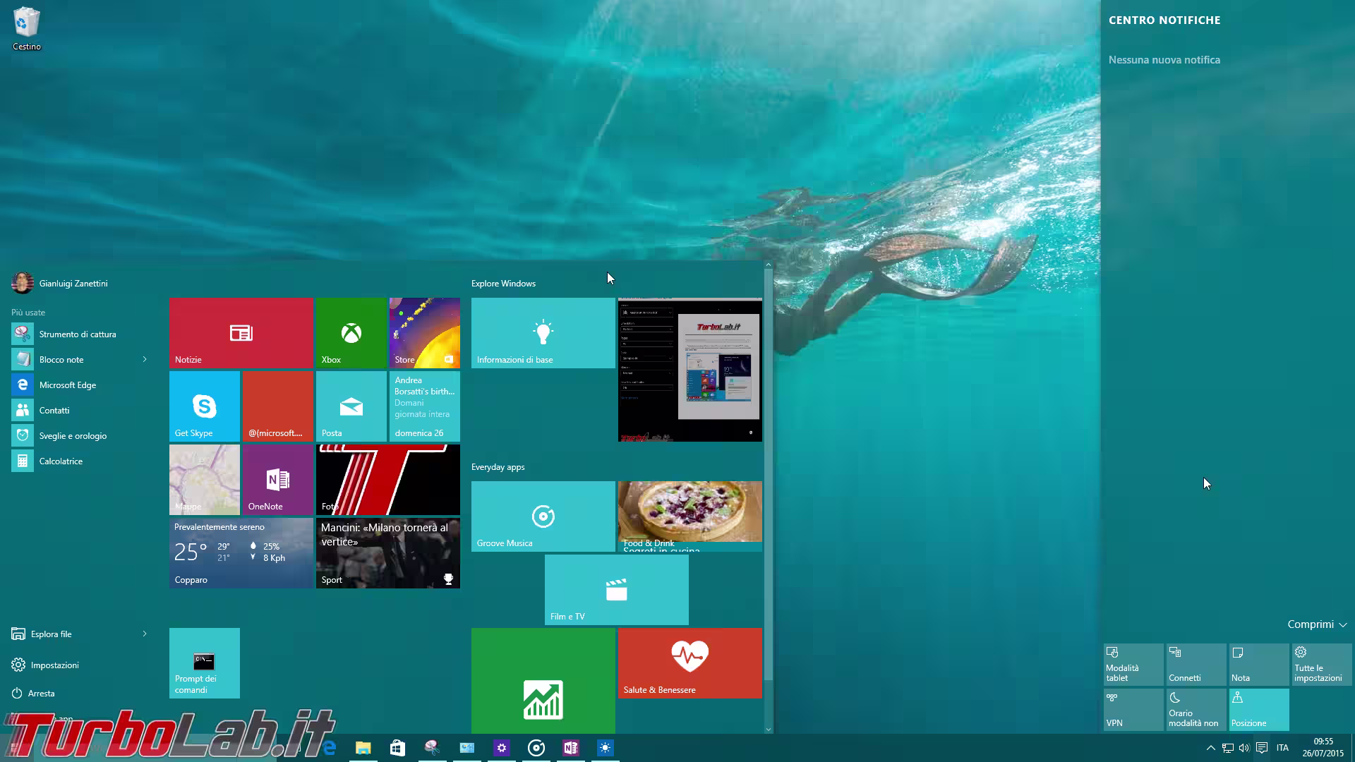 windows 10 colore automatico mare