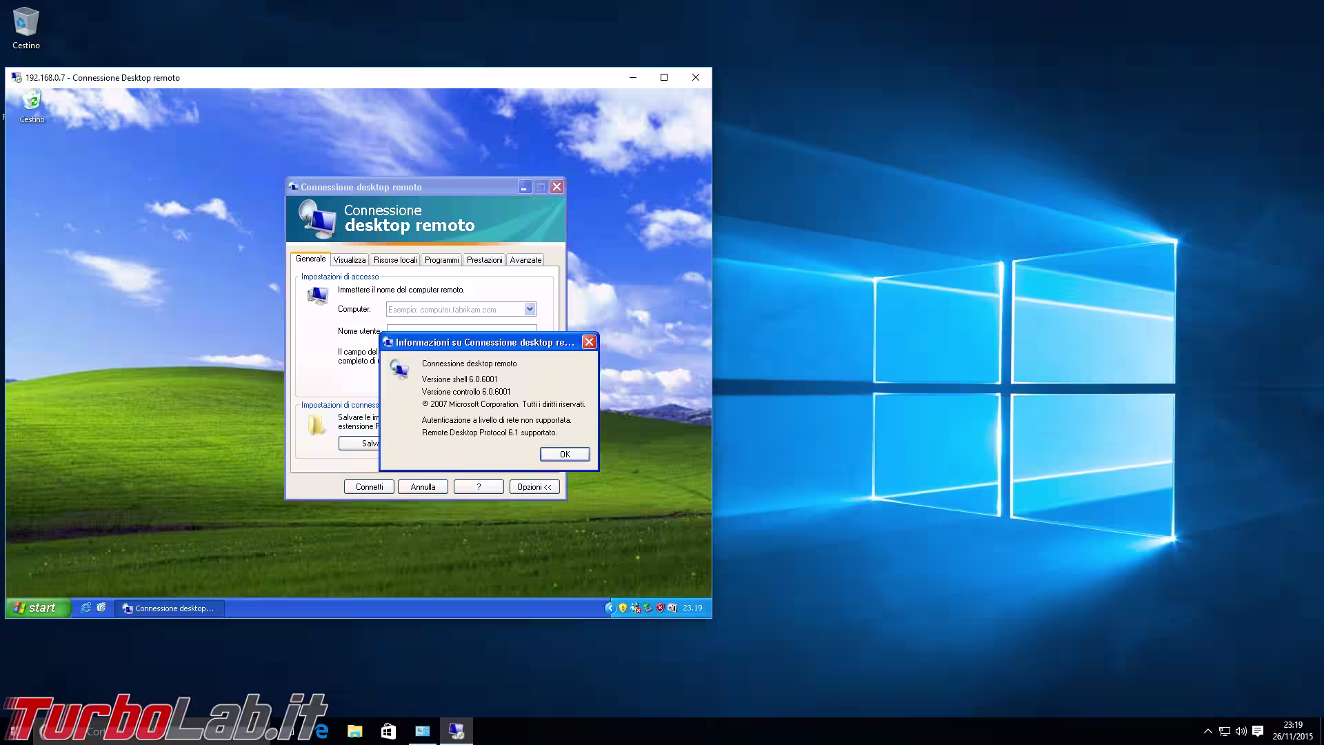windows 10 desktop remoto windows xp