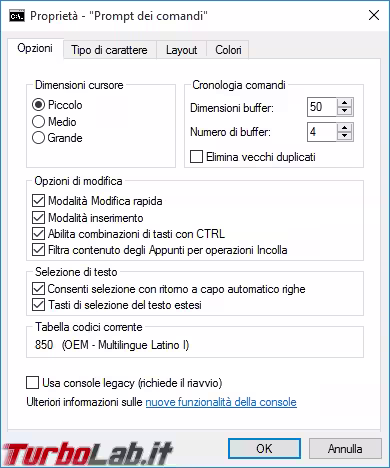 windows 10 prompt opzioni