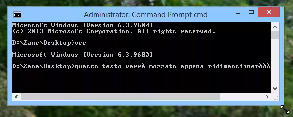 windows 8 cmd ridimensio