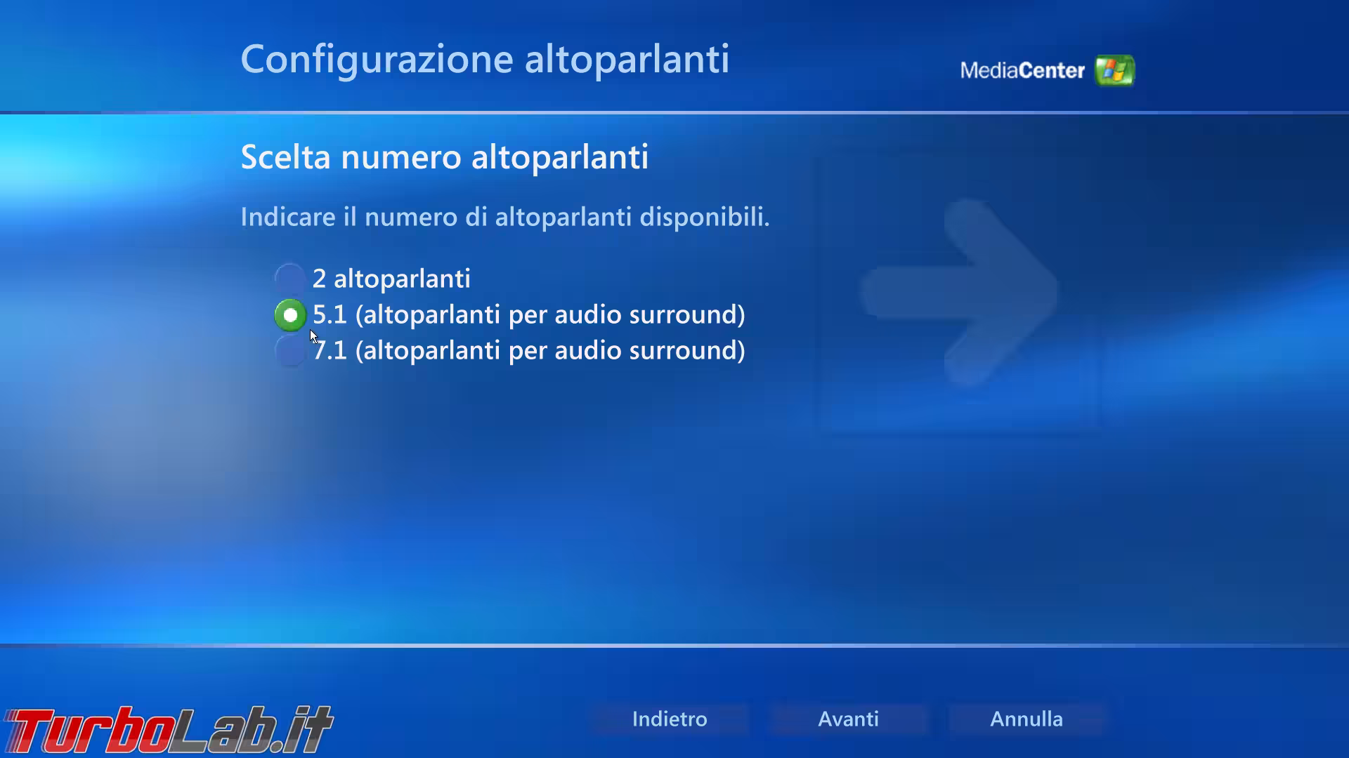 windows xp media center audio setu