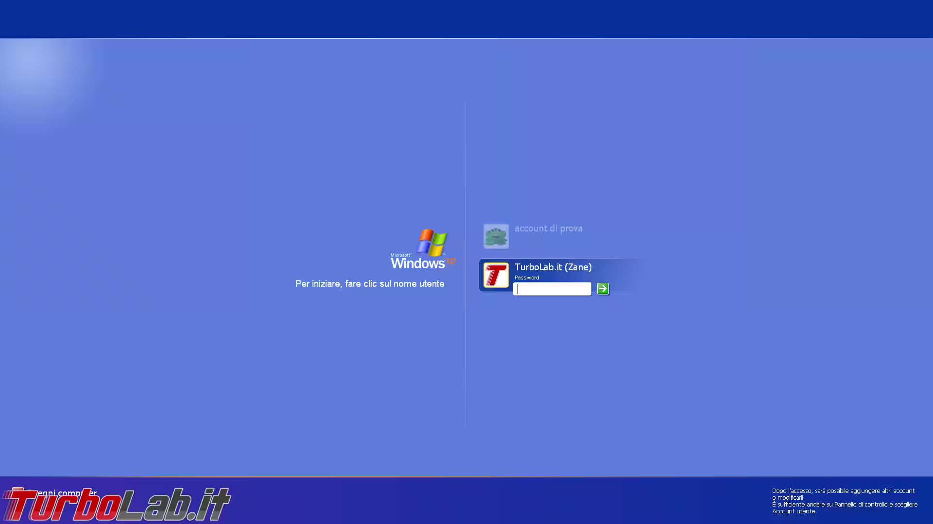 windows xp schermata di benvenuto welcome screen