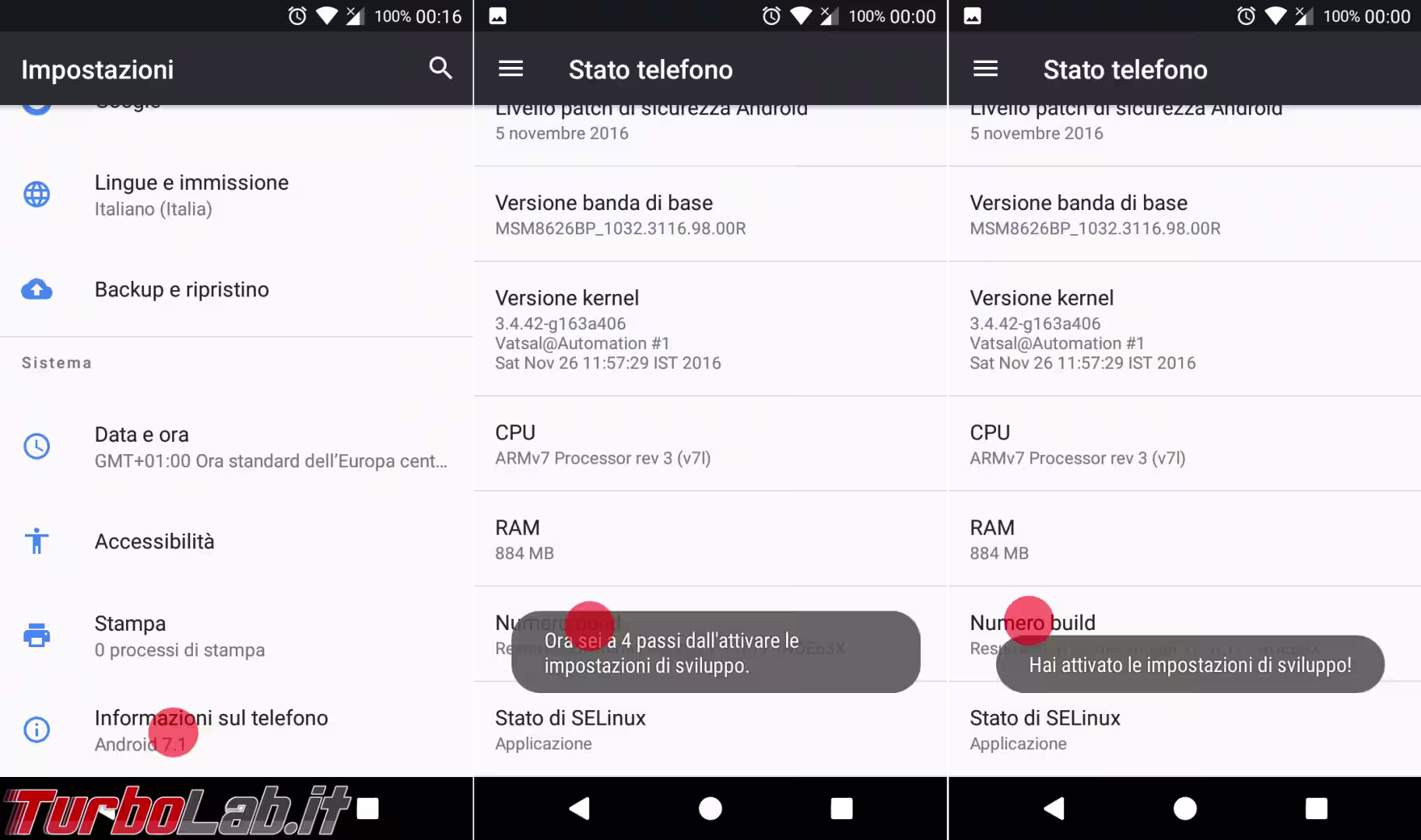 android opzioni sviluppatore