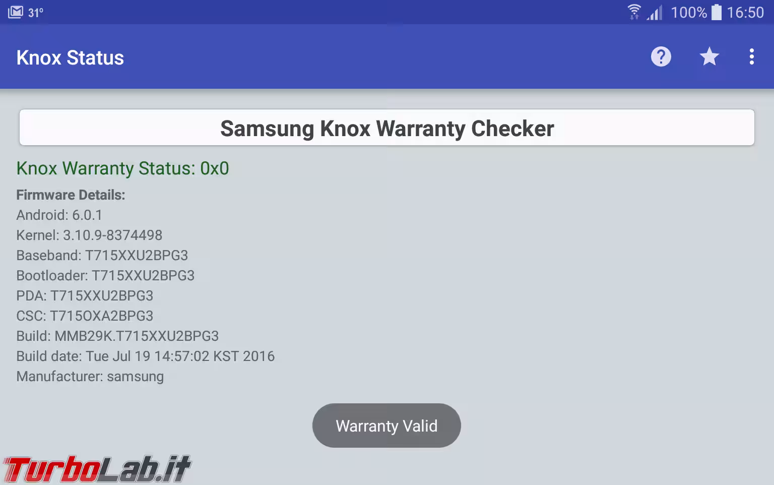 app KNOX Status Samsu