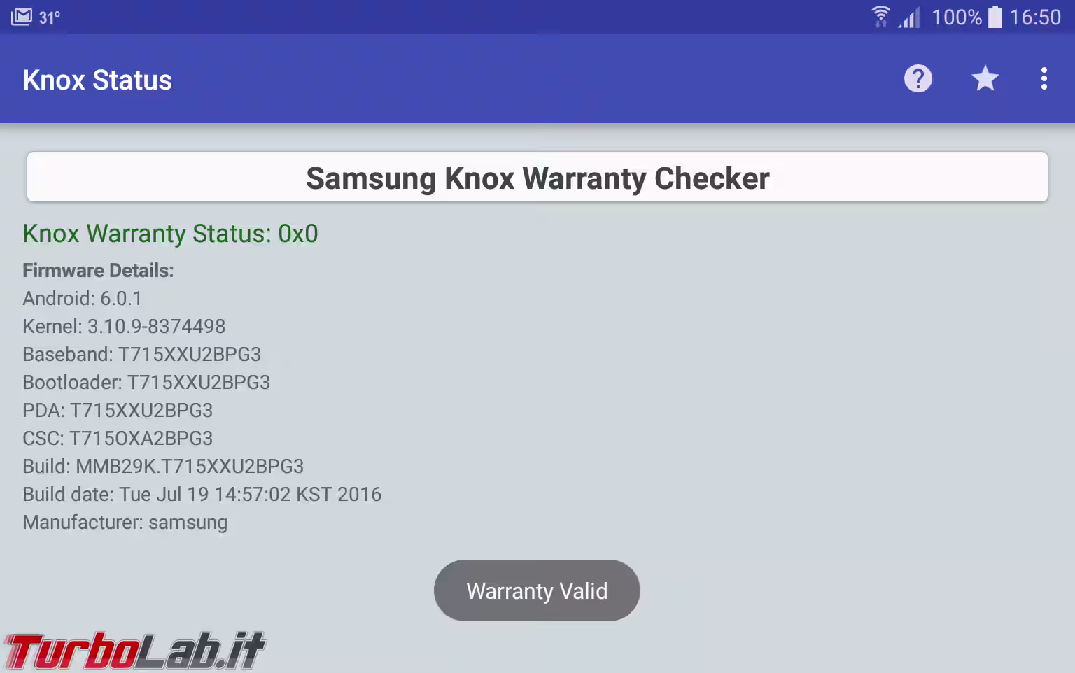 app KNOX Status Samsung