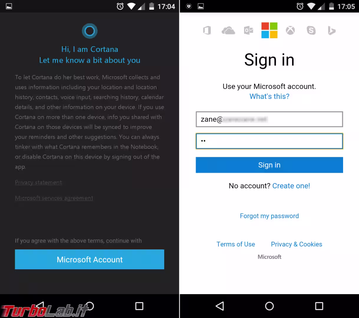 cortana android prima esecuzione