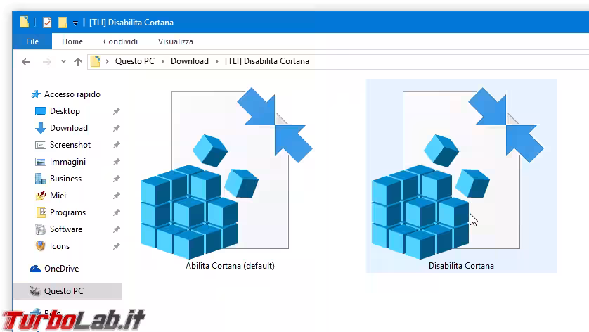 disabilita cortana re