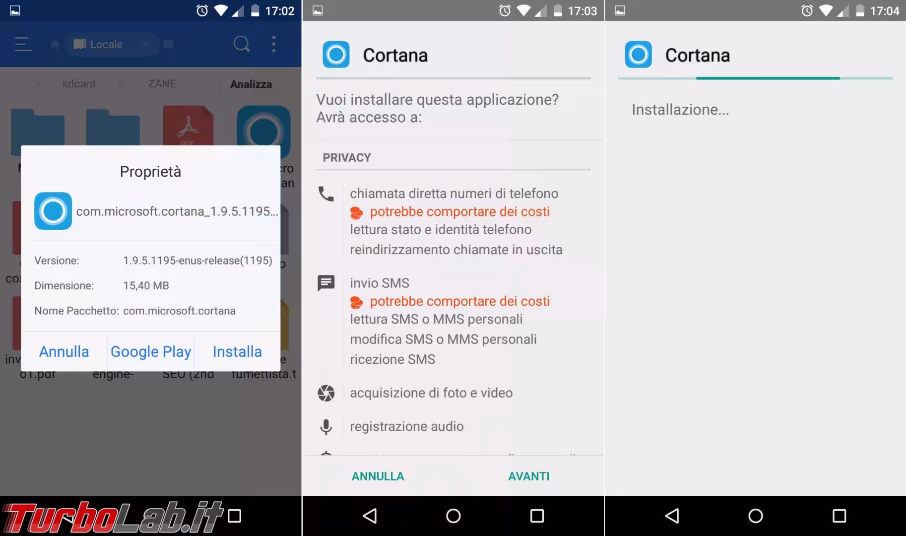 installazione cortana apk android
