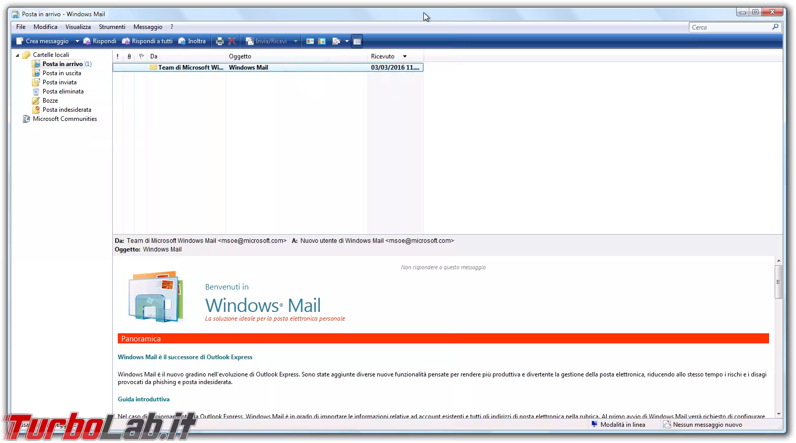 Posta in arrivo - Windows Mail