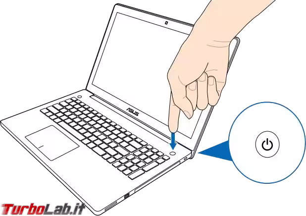 pulsante accensione notebook