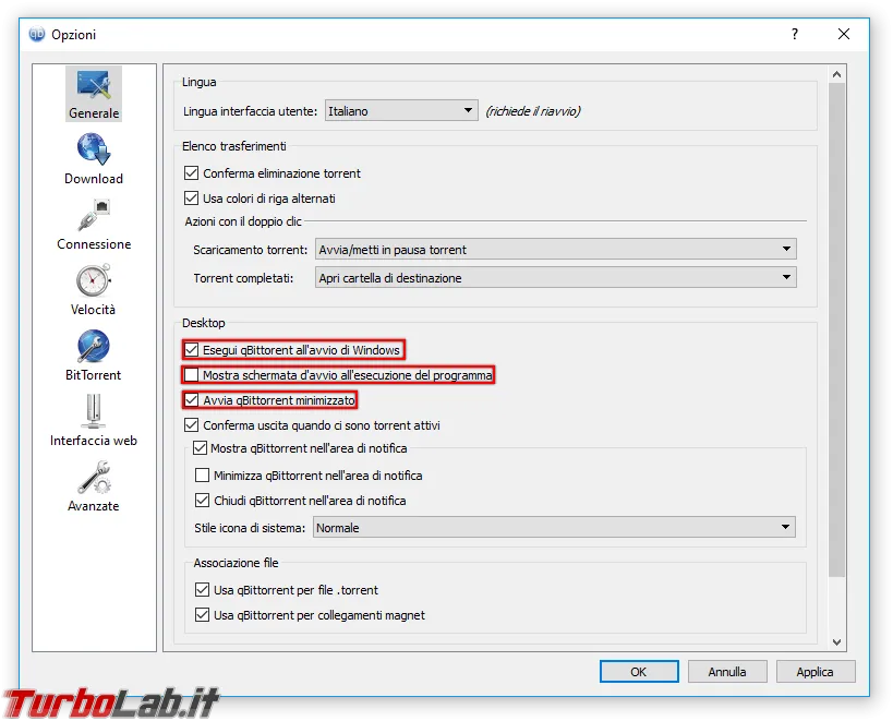 qbittorrent avvio automatico