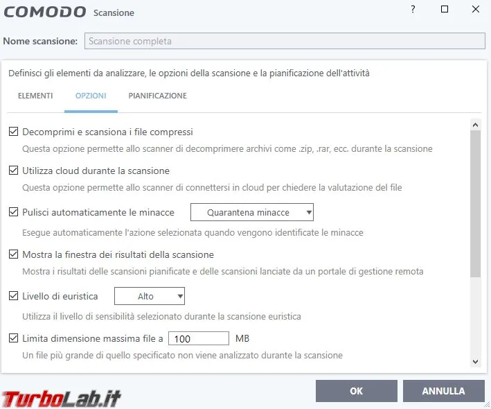 Scansione completa ottimizzat