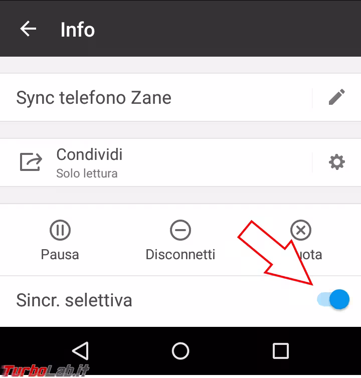 sincronizzazione selett