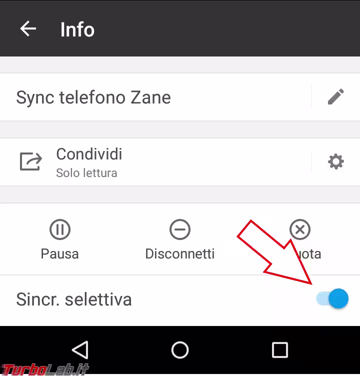 sincronizzazione selettiva