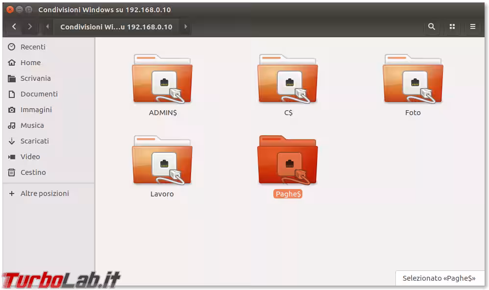 ubuntu smb client cartella condivisa ret