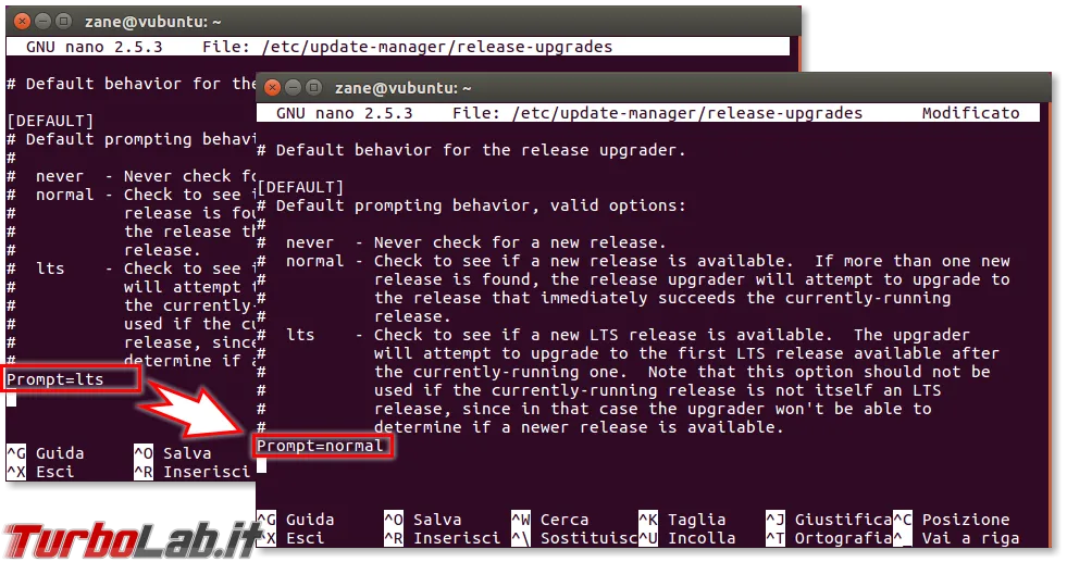 ubuntu update manager nano
