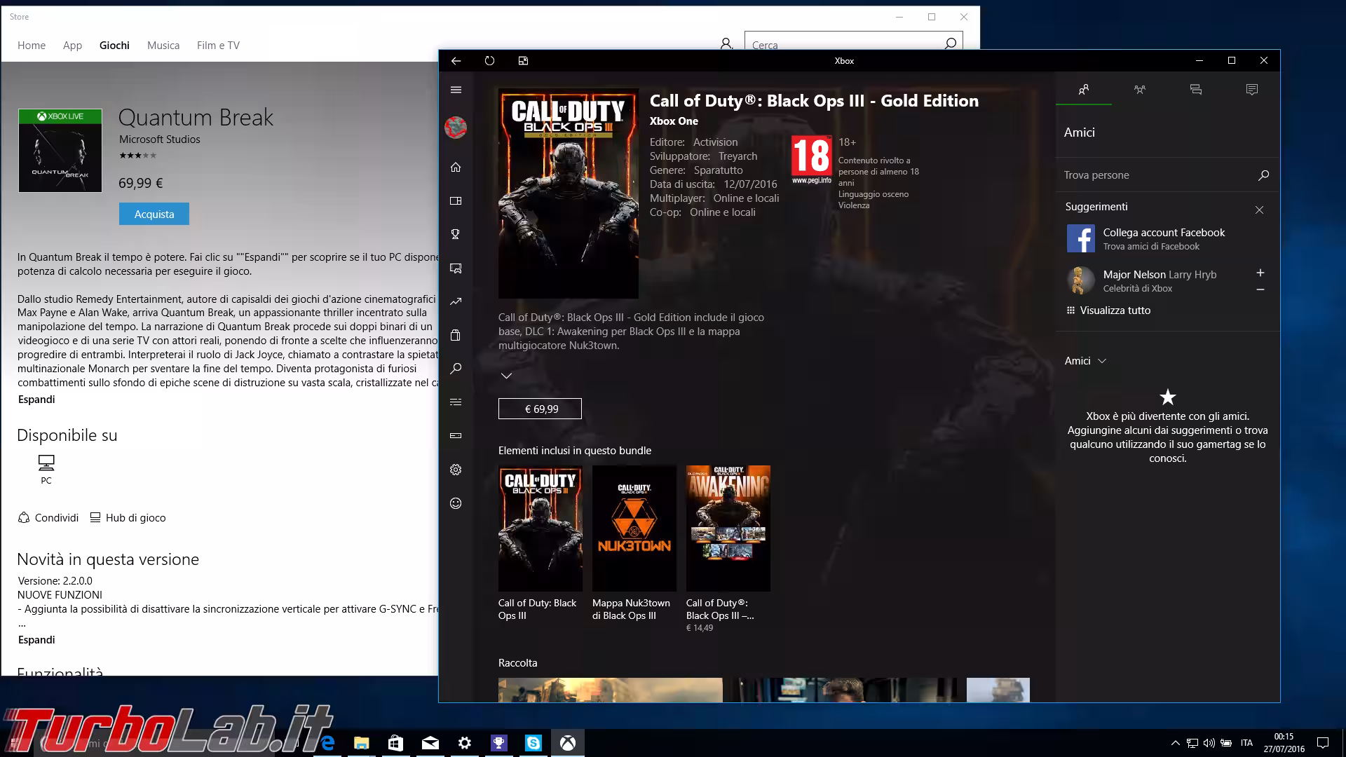 windows 10 1607 xbox gami