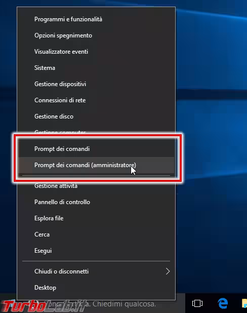 windows 10 prompt comando amministrativo
