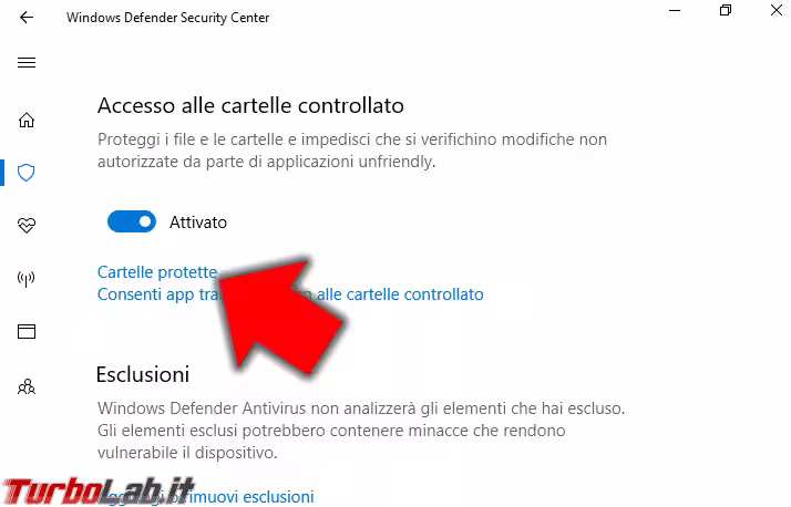 windows defender controlled access folder