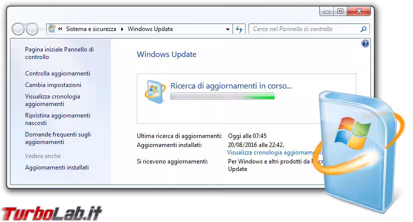 Windows Update Windows 7 Ricerca di aggiornamenti in corso