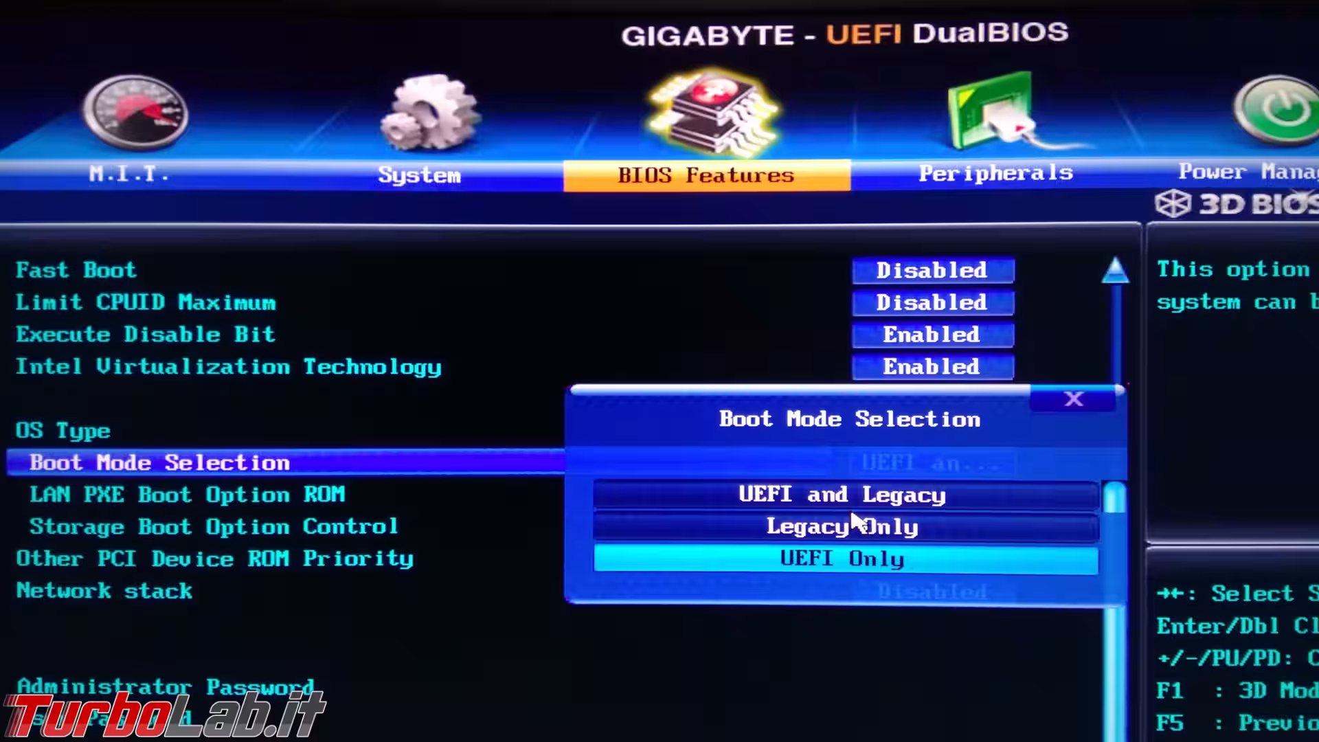 BIOS abilita UEFI legacy (1)