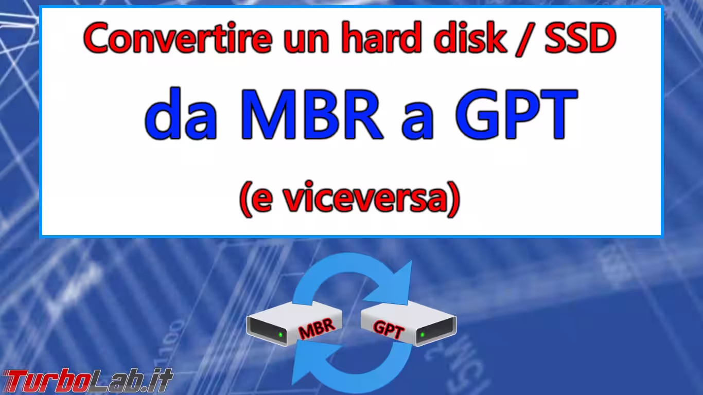 conversione mbr gpt spotlight