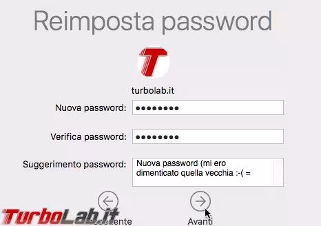 mac password dimenticata mac spotlight
