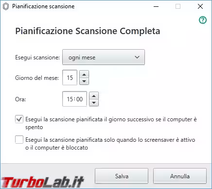 Scansione completa pianificat