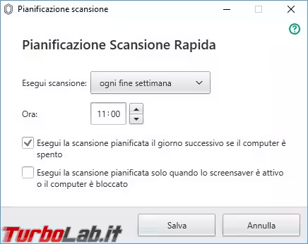 Scansione rapida pianificat