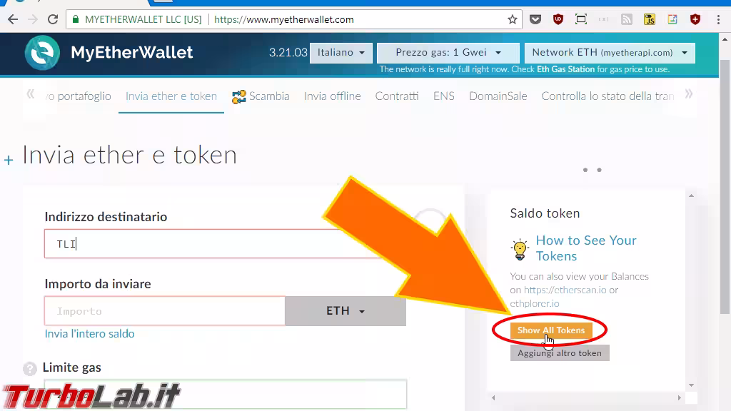 spotlight MyEtherWallet load all tokens