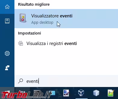 start visualizzatore eventi