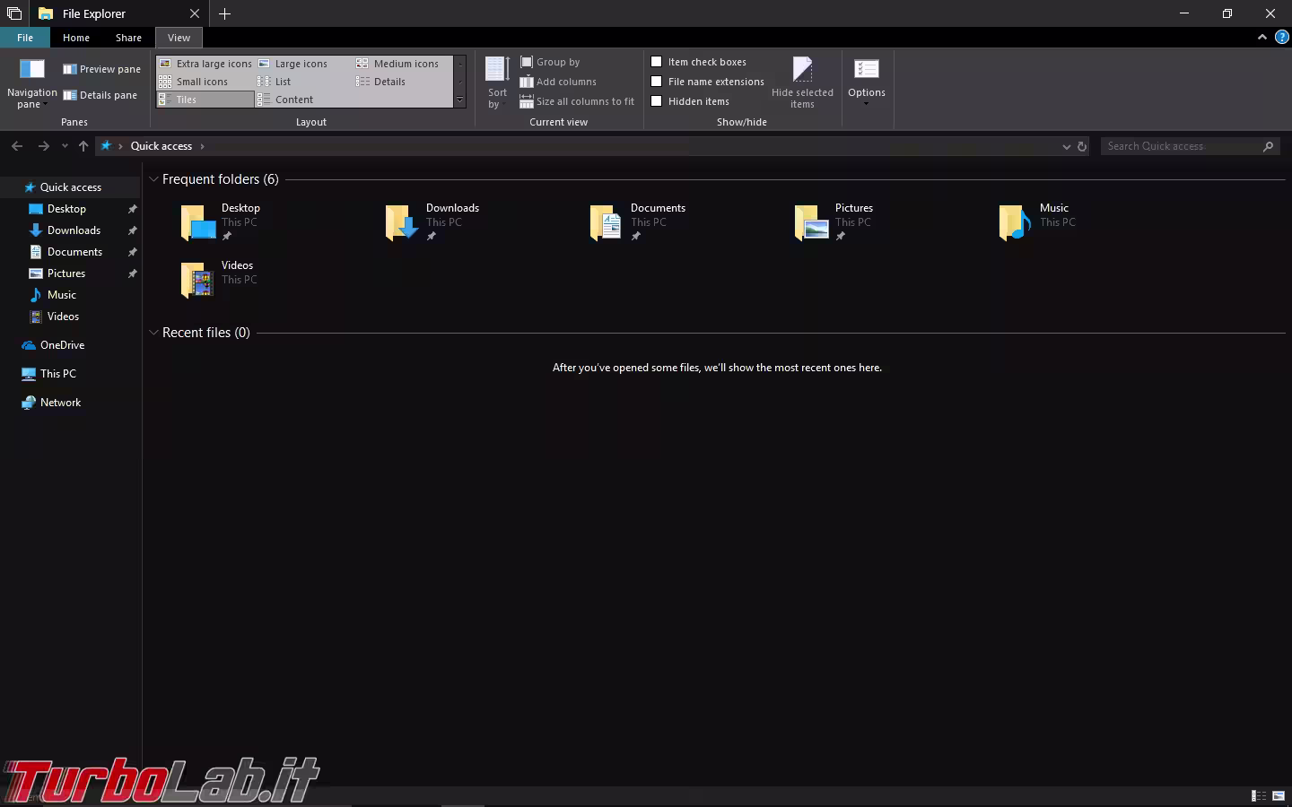 tema scuro esplora file
