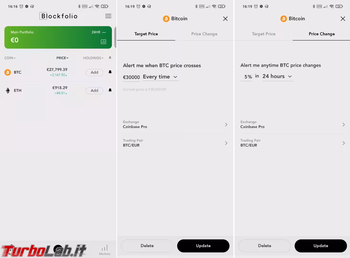 blockfolio price alert