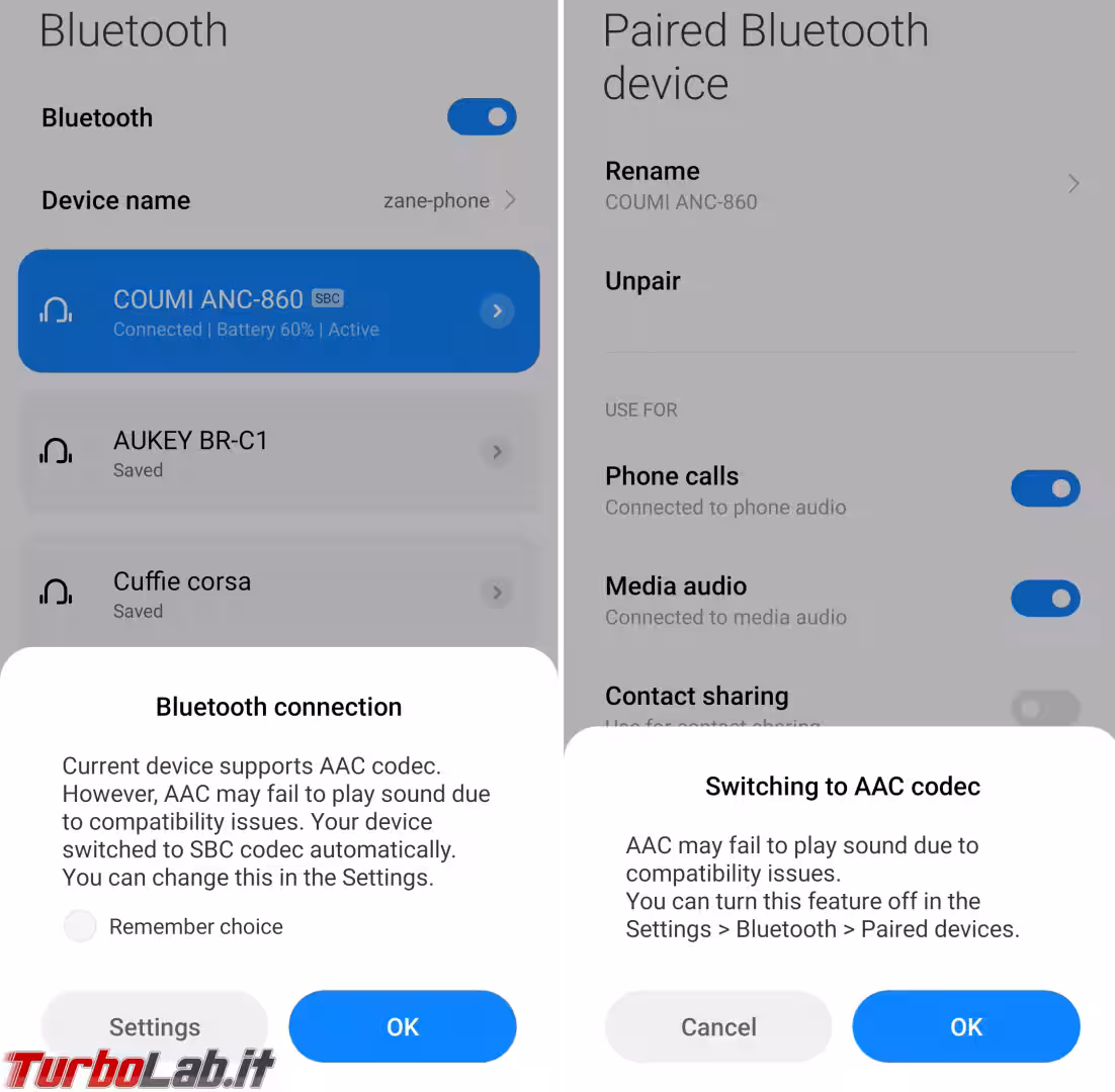 bluetooth aac