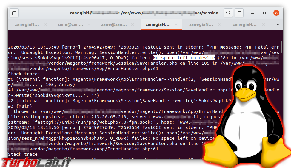 Errore Linux (Ubuntu) e PHP: No space left on device (ma lo spazio c'è ...