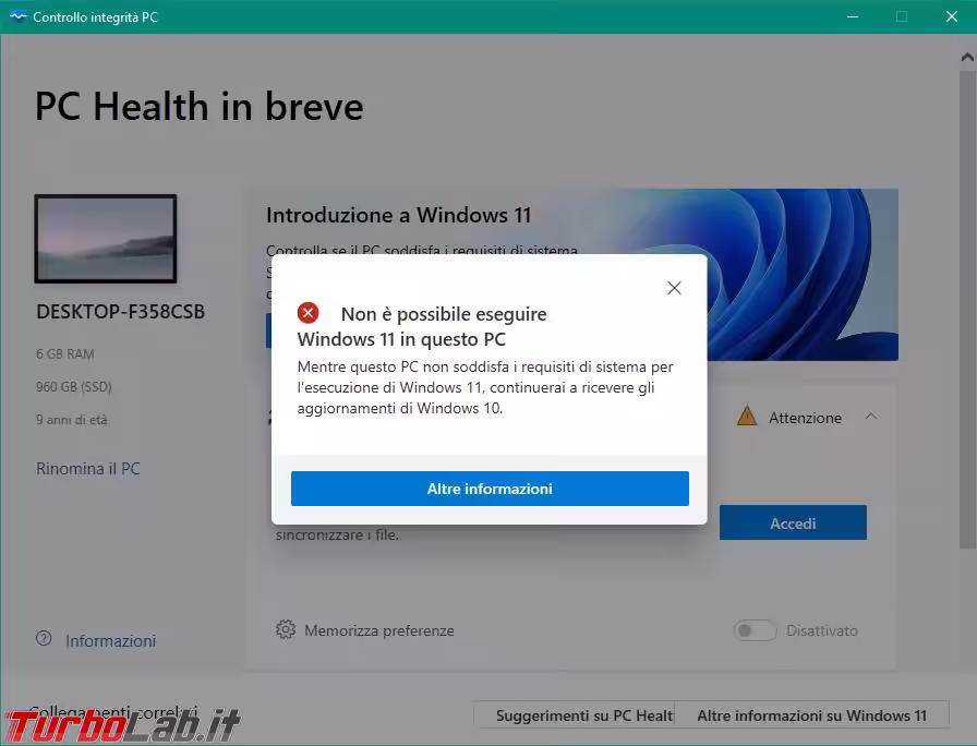 pc incompatibile windows 11