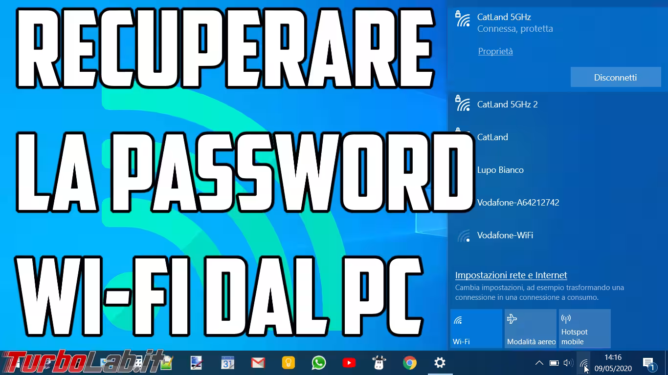 recuperare la password wi-fi dal pc spotlight