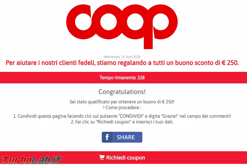 screenshot truffa coop 2