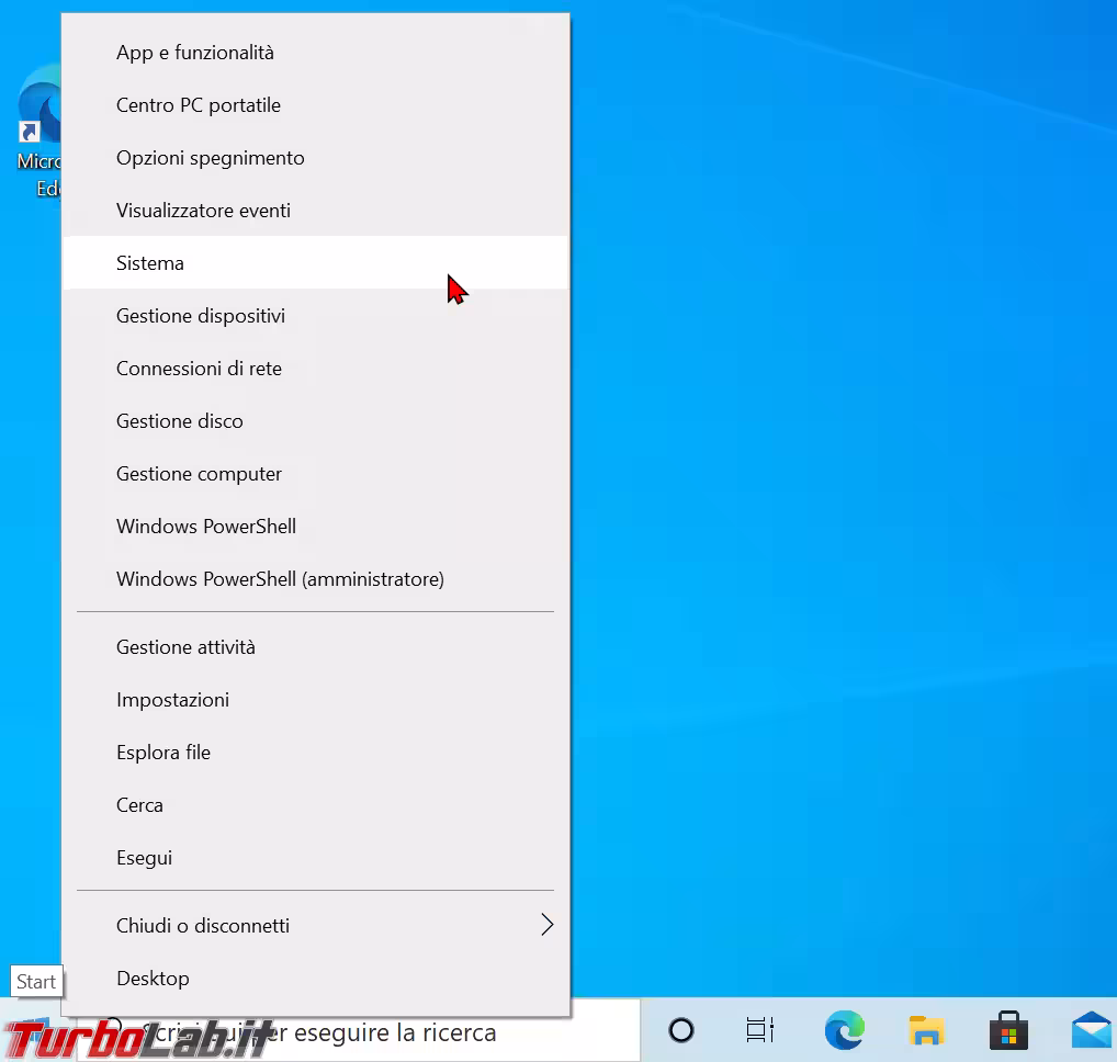 start sistema windows 10