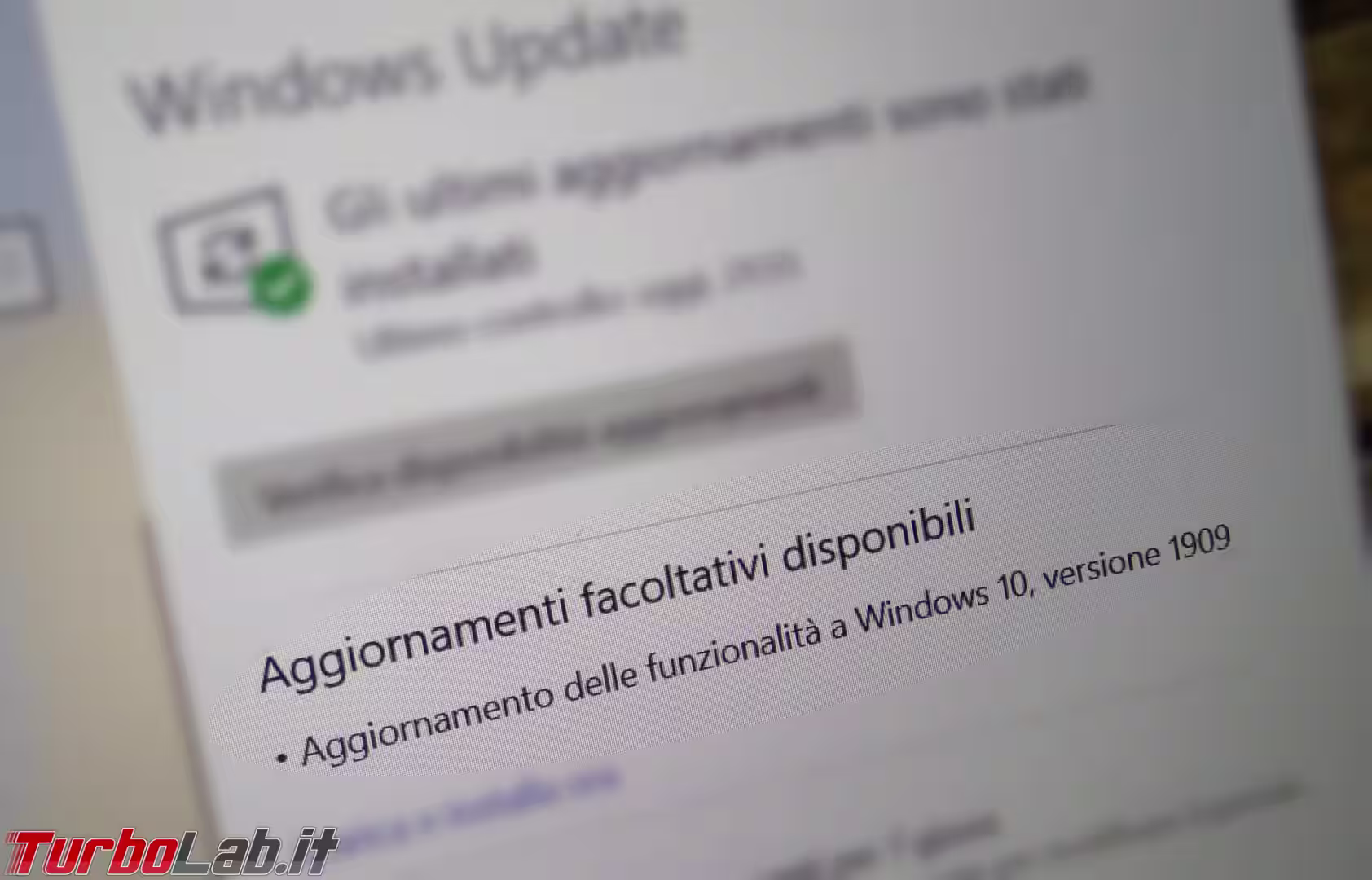 windows 10 aggiornamento delle funzionalità disponibile
