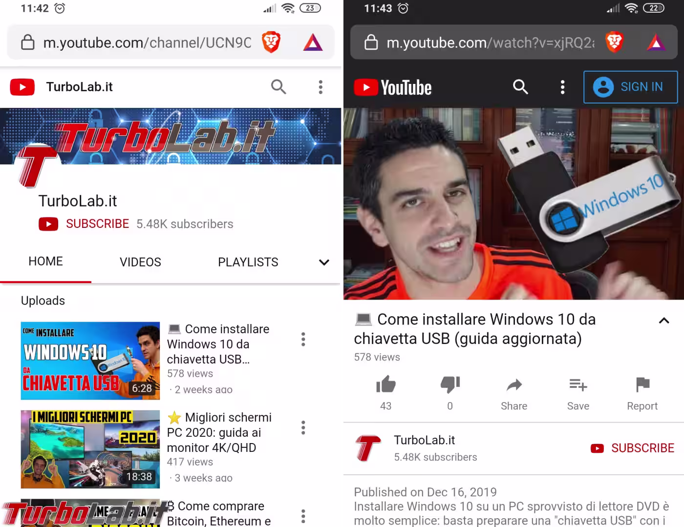 youtube brave