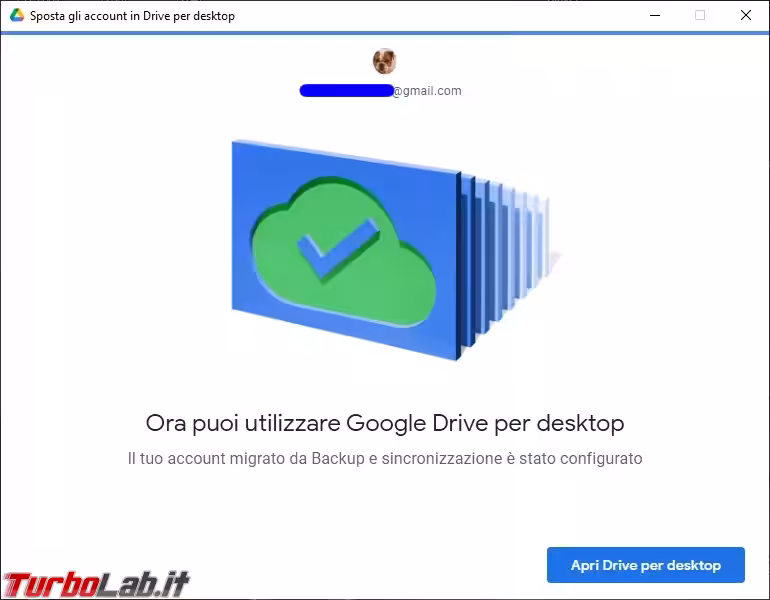 Google Drive_016_ITA_[terminata la rimozione di Backup and Sync clicco su Apri Drive for desktop]