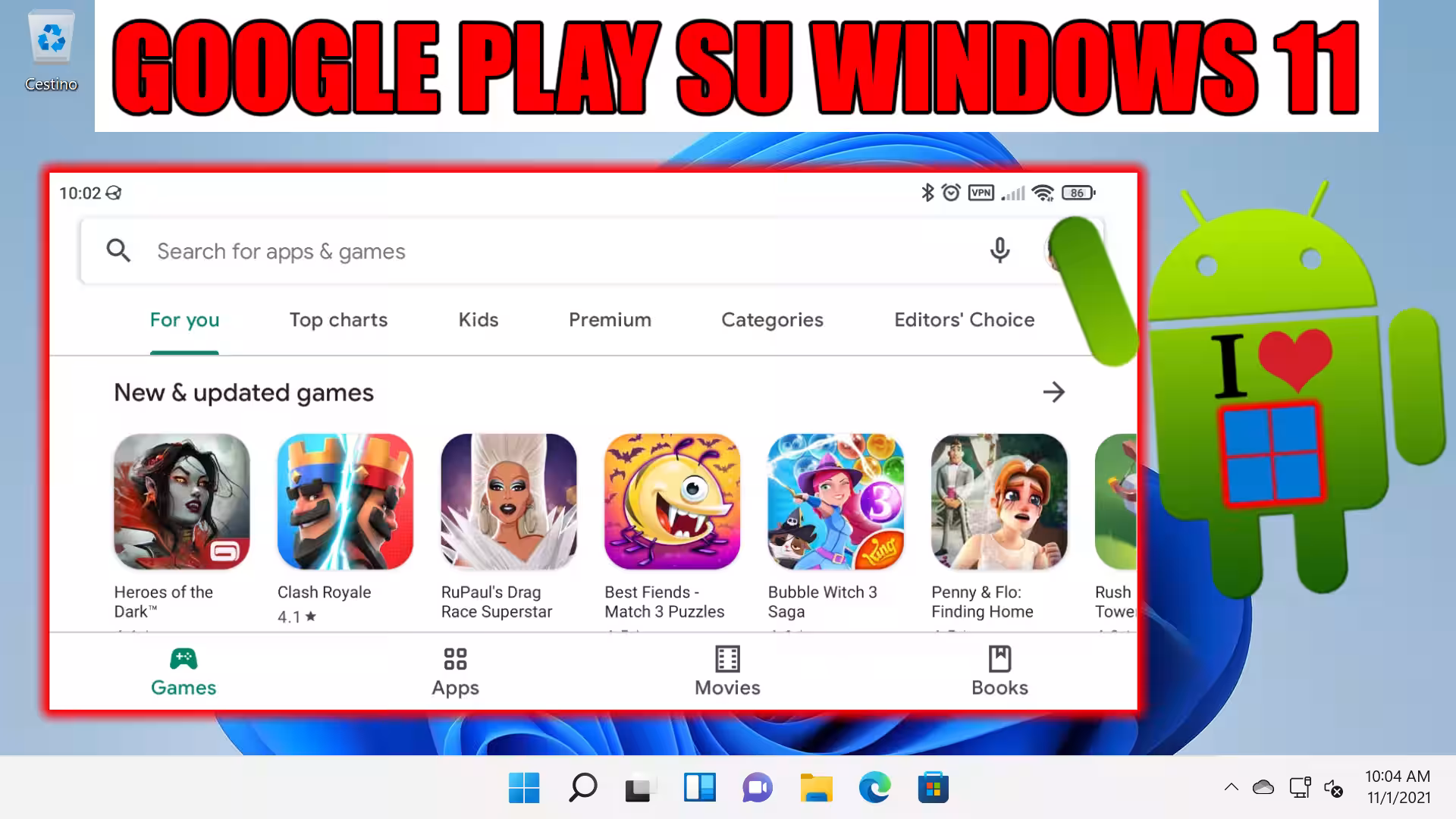 google play su Windows 11 spotlight