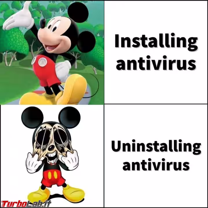 installing uninstalling antivirus topolino