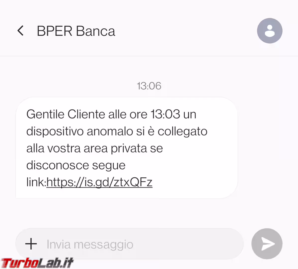 messaggio truffa bper