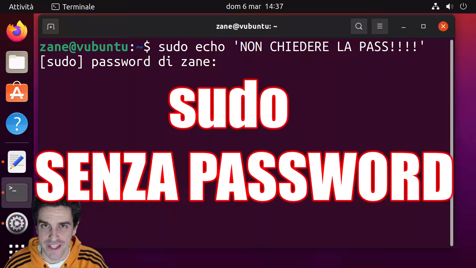 sudo senza password spotlight