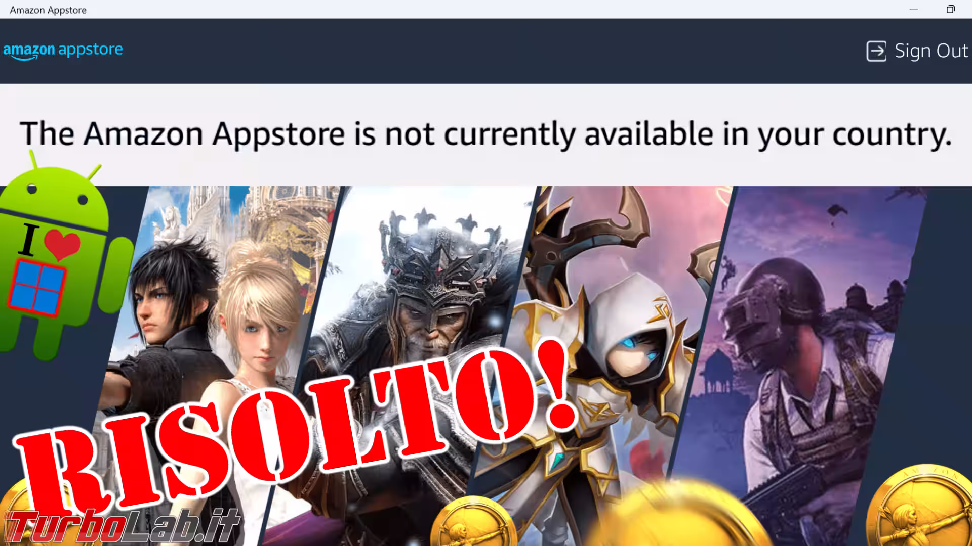 the amazon appstore is not currently available in your country